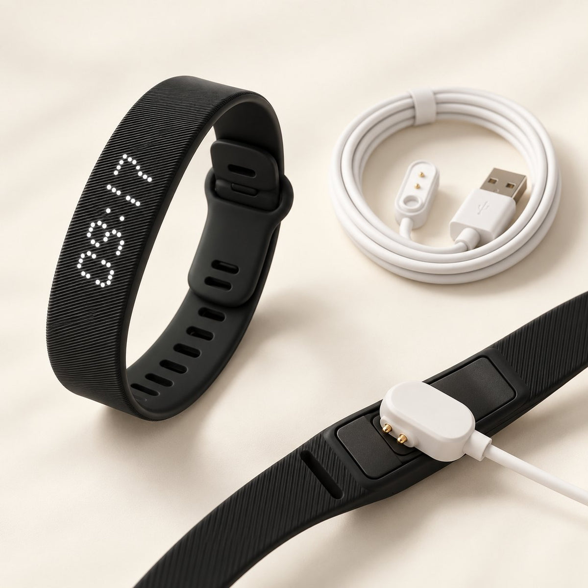 Hushwake band on its magnetic charger
